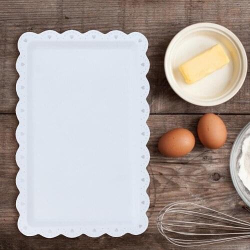 36.5*23.5cm Food-grade Safety Materials Rectangular Cake Tray European Style Display Tray Mousse Cake Tray Kitchen Accessories