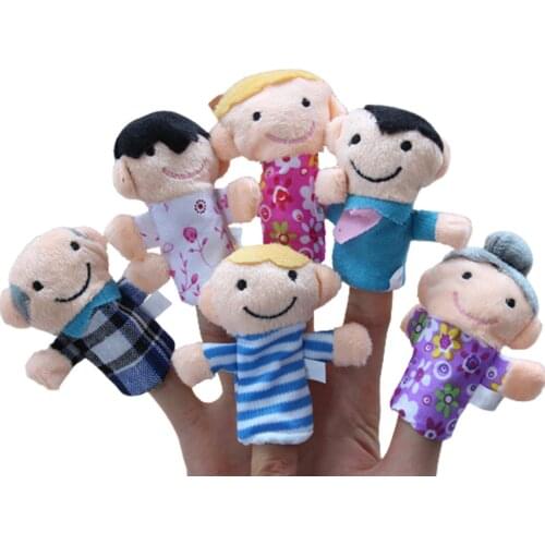 6Pcs Finger Toy Family Members Image Cute Hand Puppet Miniature Size Early Educational Toys for Children