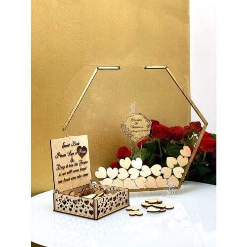 Hexagon Shape Wedding guest book alternative, Wedding guest book, Wedding, Wedding drop box, Wedding guestbook alternative