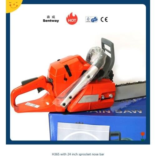 Free shipping H365 24"bar 2-Stroke wood cutter chain saw HUS 365 Gasoline CHAINSAW ,65CC CHAIN SAW