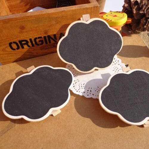 5pcs Wooden Mini Blackboard Cloud Shape Table Sign Memo Message Stand Chalk Board Wedding Party Decoration Supplies