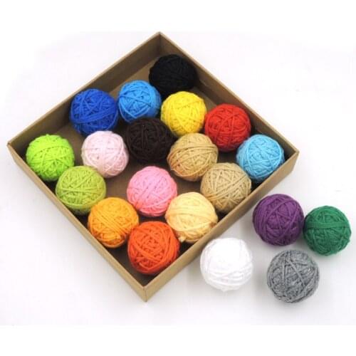DIY voodoo balls Chunky cotton crochet 20 colors,statement necklace,knitted bead handmade XMAS decoration pattern 25mm EA55