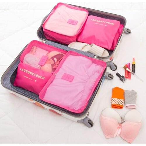 Hot Selling 6pcs/set Travel Organizer Storage Bags Portable Luggage Organizer Clothes Tidy Pouch Suitcase Packing Cube Case