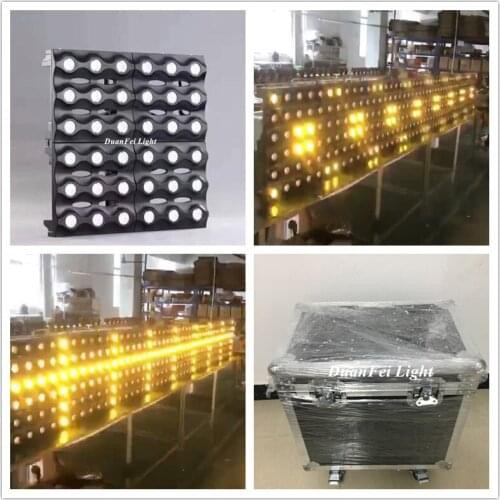 Flightcase) 5lot 6x6 led pannel blinder stage washer led light dmx led golden matrix lightings