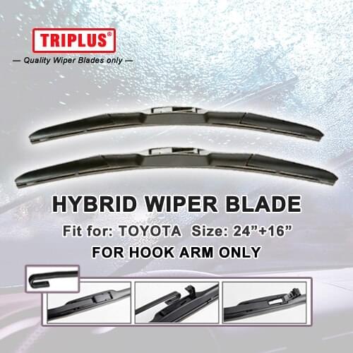 Hybrid Wiper Blade for Toyota RAV4 (2005-2012) 1 set 24"+16", U HOOK Windscreen Wiper J HOOK Windshield Wipers RAV 4