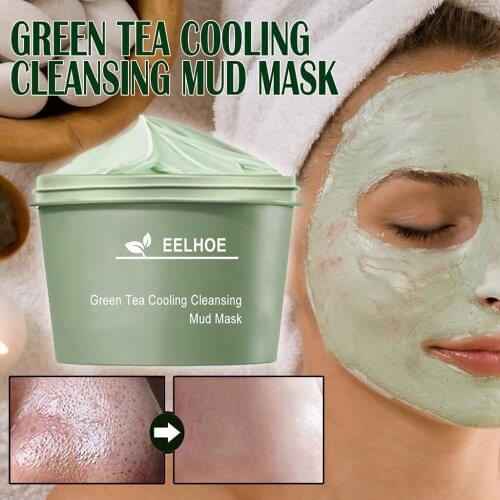 Green Tea Mud Mask Moisturizing Improves Overall Complexion 100ml 3.4 Oz Oil Control Blackhead Remover Deep Cleansing Mask