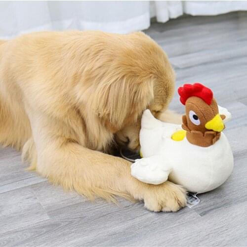 Pet Cotton Fleece Molar Toy Hen Design Squeeze Sound Cotton Cleaning Teeth Bite Squeak Entertainment Interaction Toy For Puppy