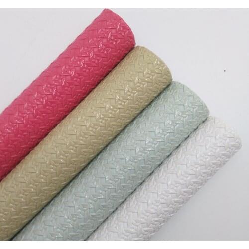 LEOsyntheticoDIY Weave Embossed Synthetic Faux Leather Vinyl Fabric Leather Sheets For DIY Earrings Bows 21X29CM R158