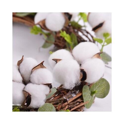 10 PCS Cotton Head Artificial Flower Natural Dried Flower Cotton Home Christmas Decoration DIY Garland Wreath Flower Wall Mat