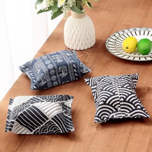 Cotton Linen Case Box Bag Container Simple Home Car Napkin Papers Bag Holder Box Multifunctional Tissue Box Home Decor Supplies