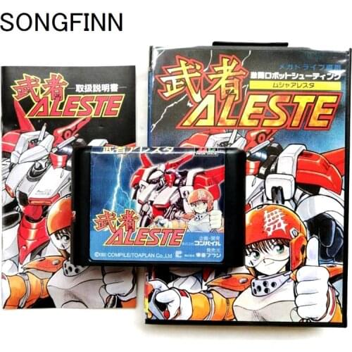 16 bit MD Memory Card With Box and Instruction Book for Sega Mega Drive for SEGA Genesis Megadrive - Musha Aleste