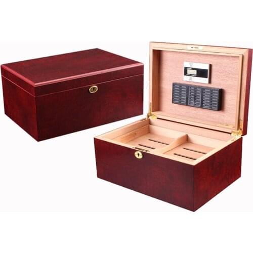 LUXFO Large Capacity Humidor Cigar Box Cedar Wood Cigar Case Cigar Humidor Box Humidifier Hygrometer for COHIBA Cigar