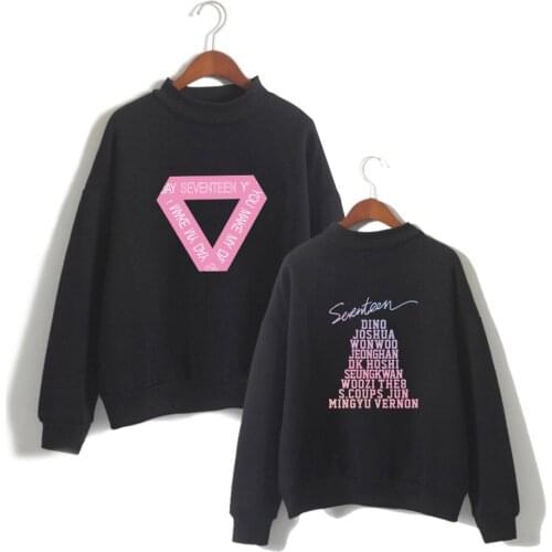 KPOP SEVENTEEN Printed Turtlenecks Sweatshirts Women Fashion Harajuku Hoodies Sweatshirt Casual Streetwear Tracksuit Top Clothes