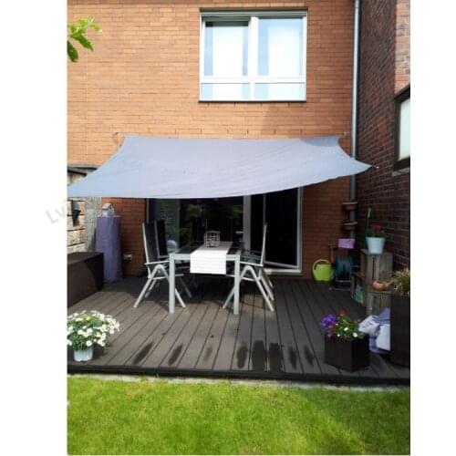 Lvju 13ft 4x4m Awning Tarp Camping Canopy Tent Garden Sun Shade Durable Moisture Proof Beach Sun Shelter Portable Shade Sail