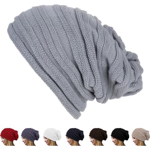 Winter Baggy Slouchy Beanie Hat Wool Knitted Warm Cap for Men Women Beanie Oversized Winter Hat for Skiing