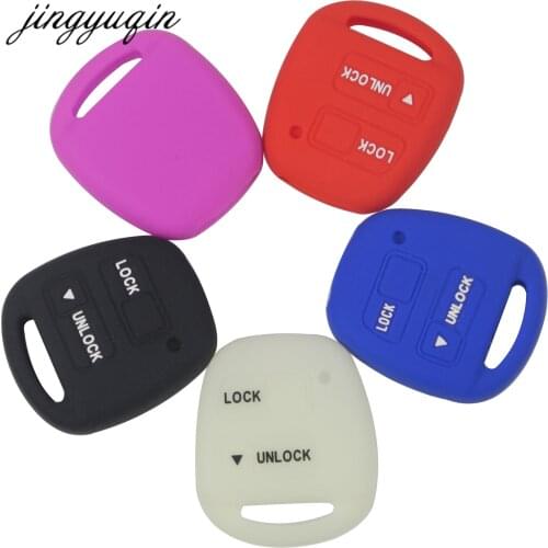 Jingyuqin Silicone Cover Set For Toyota 4Runner Corolla RAV4 Camry For Lexus RX LS GX SC 2BTN Remote Key Case Luminious Optional