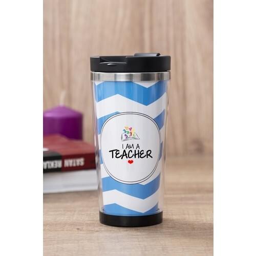 Gift Shop Teacher Blue Thermos Cup
