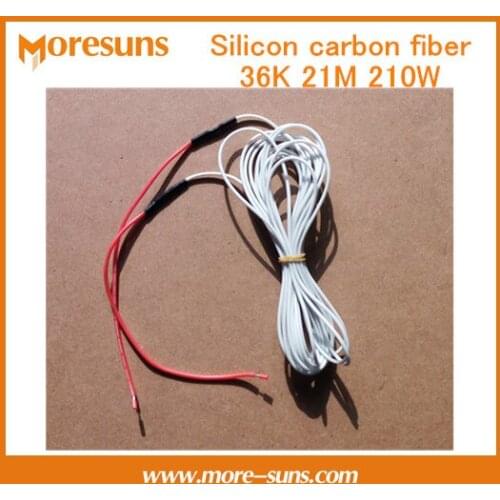 Free Ship 2pcs Silicon carbon fiber 36K 21M 210W Carbon fiber Equipment defrost heating wire/incubator electric heater wire