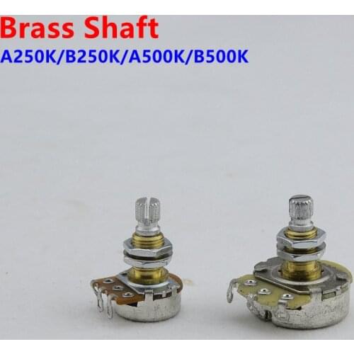 【Made in Korea】1Set Guitar Accessories Alpha Brass Shaft Potentiometer(POT) For Electric Guitar Bass A250K/B250K/A500K/B500K