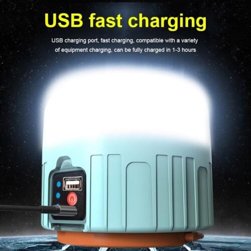 Solar LED Camping Light USB Rechargeable Bulb Outdoor Tent Lamp Portable Lanterns Emergency Lights For BBQ Hiking Accessories