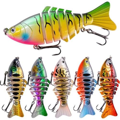 FISCAN 10cm Sinking Wobblers Fishing Lures Jointed Crankbait Swimbait 7 Segment Hard Artificial Bait For Fishing Tackle Lure