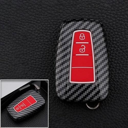 Carbon Fiber+Silicone Car key Cover Case For Toyota CHR C-HR Corolla RAV4 Avalon Camry Land Cruiser Prado Prius 2017 2018 2019