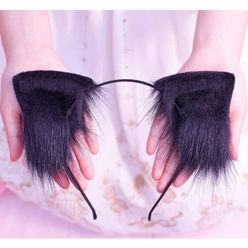 New Fold Neko Ear Headwear Hairhoop Handwork Earring Lovely Kc Lolita Cosplay Animal Hairpin For Girl Women