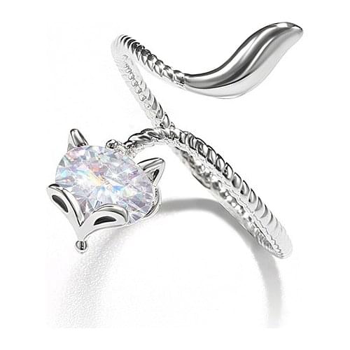 New Trendy Fox Animal Shape Crystal Design Finger Ring AAA Cubic Zirconia Engagement Wedding Rings for Women Jewelry Free Ship