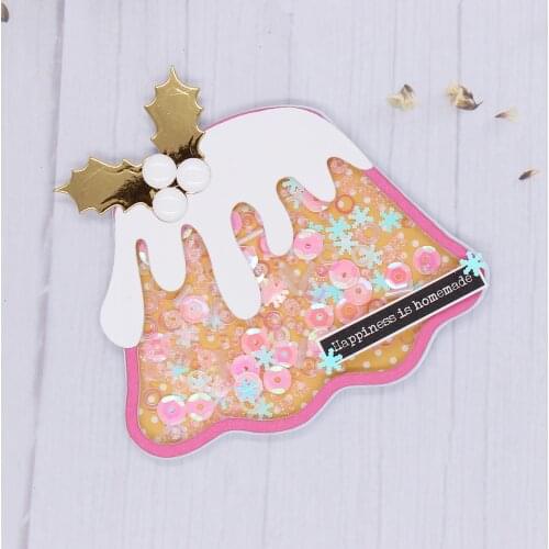 ZLDECOR Christmas Pudding Shaker Metal Cutting Dies Stencils for DIY Scrapbooking Decorative Embossing DIY Paper Cards