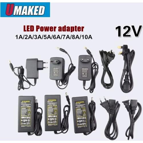 12V 1A 2A 3A 5A 6A 7A 8A 10A LED Power Supply AC110-240V UK/US/EU/AU Adapter Plug For 2811 5050 3528 LED Strip Light