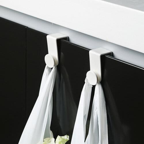 2Pcs/Set Multi-Functional Free Punching Seamless Hook White Plastic Creative Storage Hook Door Back Hook Kitchen