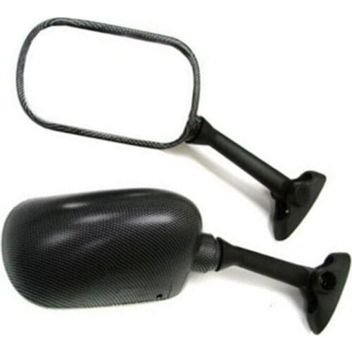 2X Motorcycle Side Black Carbon Rear View Mirrors For Suzuk GSX-R 1000 SV650 1000S 2003-2006