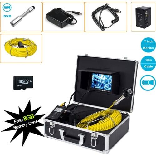 7inch Drain Sewer Pipeline Industrial Endoscope System 20-50m 23MM 1000TVL HD Camera Lens Pipe Inspection Video Camera