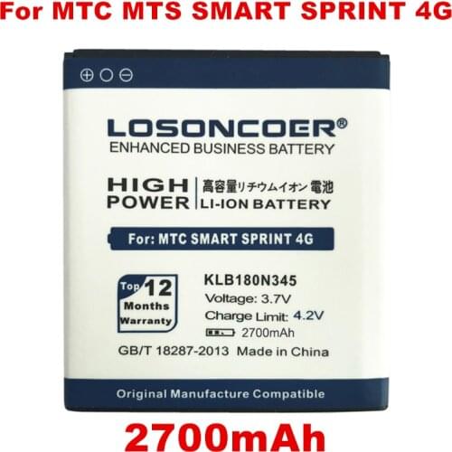 LOSONCOER 2700mAh KLB180N345 Battery For MTC MTS Smart Sprint 4G 4 G Bateria Batterie