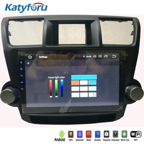 Android 9.0 car radio with gps for Toyota highlander 2009 with 4G wifi Rockchip PX5 Octa-Core 4g ram 32g flash steering wheel