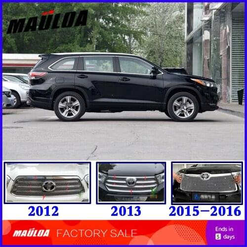 Car accessories 304 Stainless steel car front grille racing grills grill cover trim for Highlander 2012 2013 2015 2016