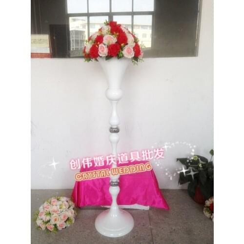 White Wedding Flower Vase Wedding Table Centerpiece 125cm(49") Height wedding road lead 10 pcs/lot