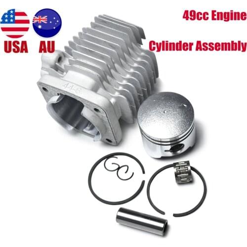 49CC 2 STROKE 44MM PISTON BIG BORE CYLINDER PARTS POCKET DIRT BIKE