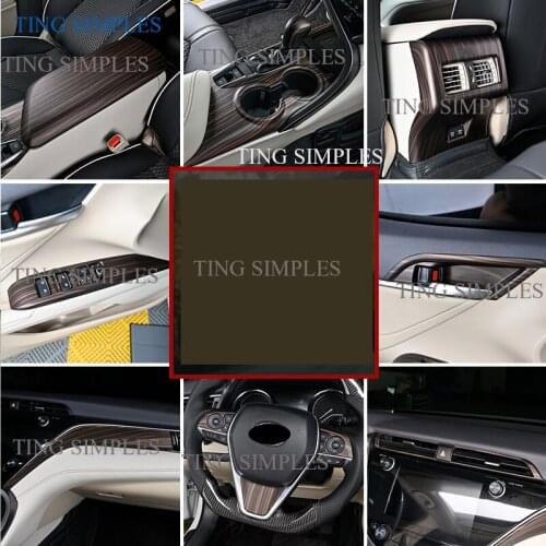 Steering Wheel Handle Cover for Toyota Camry 2018 2019 Interior Wooden Cover Car SUV Styling Decoration Accessories ABS CHROME