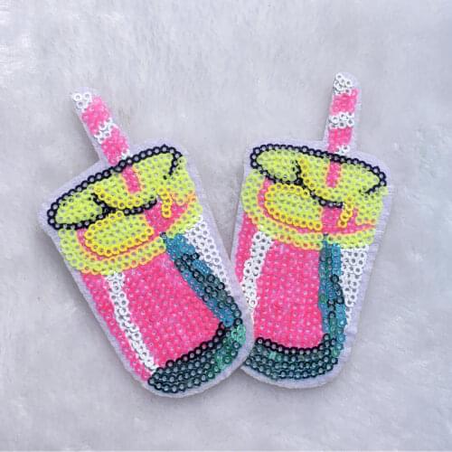 DIY Clothes Paillette Patches Embroidery Patch Applique Clothes Iron on Clothing Sewing Supplies Decorative 49*98mm 1pcs-K006