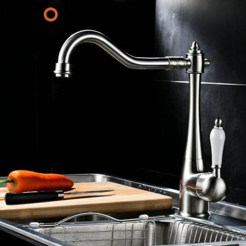 Economic Brass Kitchen Sink Faucet Mixer Deck Mounted Single Holder 360° swivel Cold Hot Water Tap torneira cozinha NL721