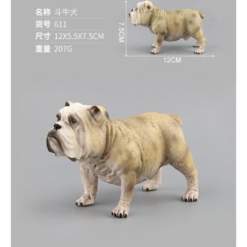 12CM Simulational Animals Brown Bulldog Action Figures Pet Dog Model Figurine Collection Toys Gifts