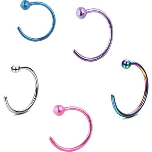 Fanpeijy Nose Hoop Ring 20G 1PCS Stainless Steel Body Jewelry Piercing Nose Ring Hoop Tragus Hoop Helix Septum Piercing Ear