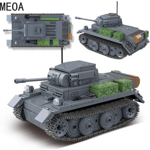 503PCS WW2 Military Luchs Light Tank Building Blocks German Sd.Kfz.123 VK1303 Army Soldier City Bricks Children Toys Kids Gifts