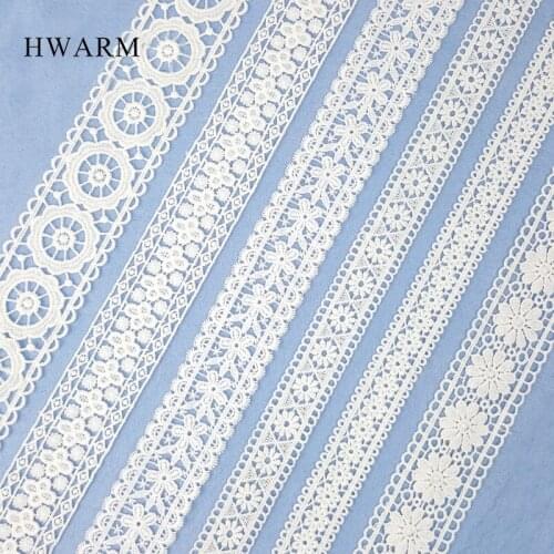 20yard High Quality Lace Fabric Computer Embroidery Non Elastic Hollow White Milk Silk Water Soluble BarCode Wedding Accessories