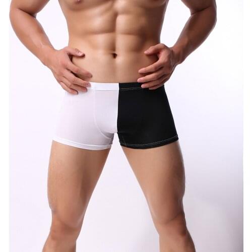 Mens underwear mens big boxers, classic black and white stitching