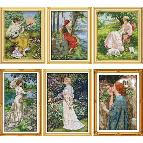 Joy Sunday Cross Stitch Kits Floral Aromas Stamped Patterns 11CT 14CT Counted Printed Crafts Embroidery Art Decoration Gift Sets