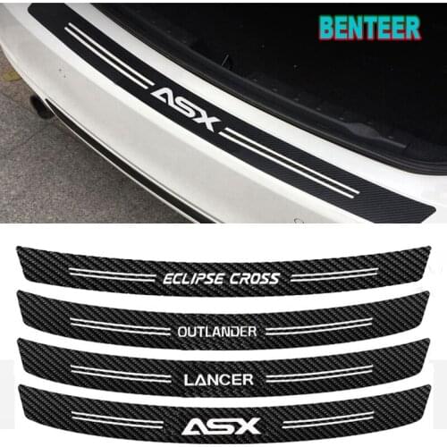 Carbon Fiber Car Rear Bumper Sticker For Mitsubishi Lancer Outlander ASX ECLIPSECROSS Accessories