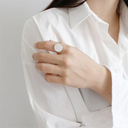 Real rings for women personality simple geometric circularTrendy Jewelry Large Adjustable Antique Rings