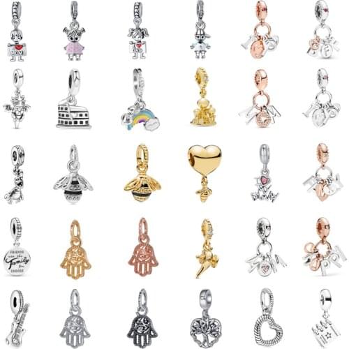 2021 new exquisite and warm rose gold perfect family charm Pandora five-pointed star book suitable for womens jewelry gifts